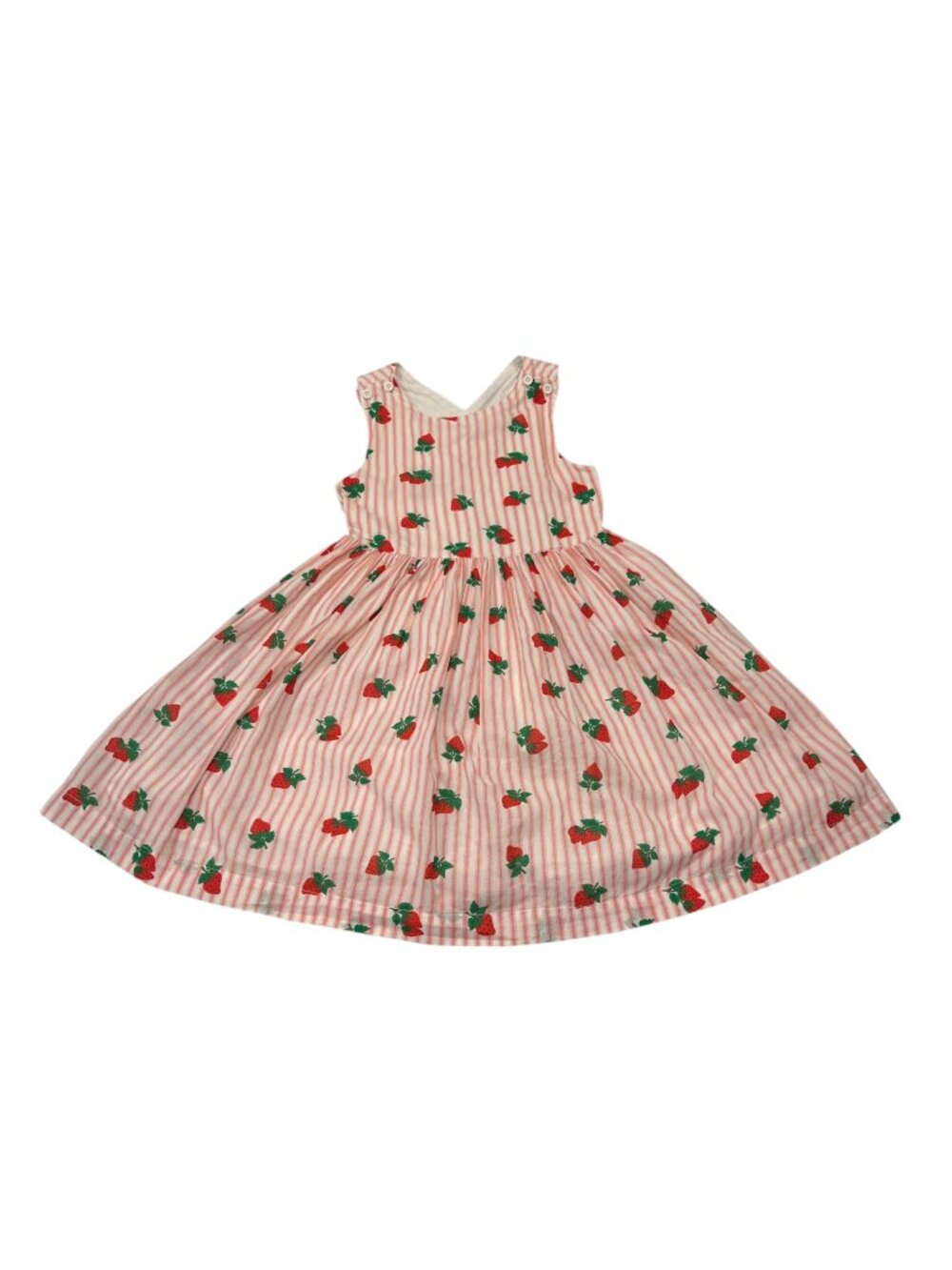 Mini Boden Strawberry Cross Back Twirl Dress, 7-8 yrs